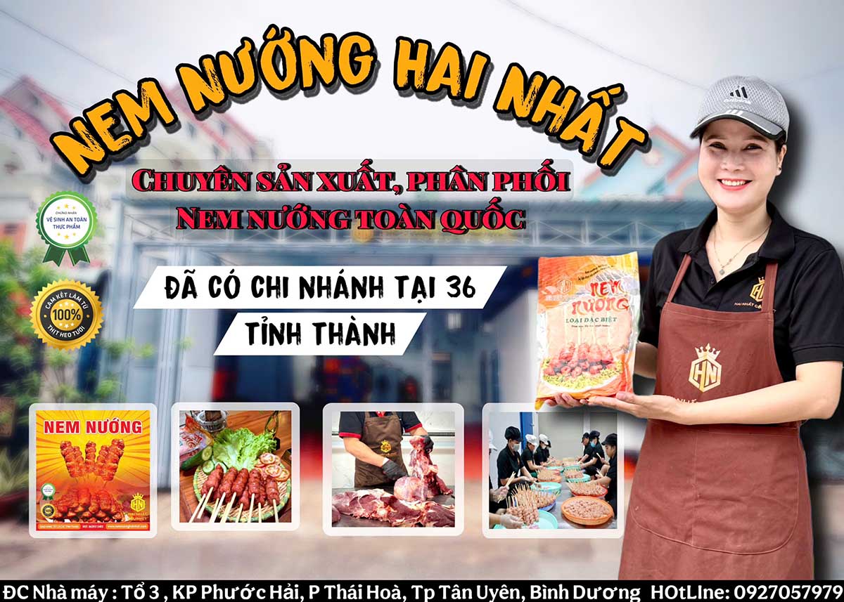 Thực Phẩm Hai Nhất lạc xưởng nướng đá aà nem nướng